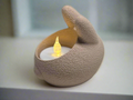 Fuzzy Finish Tealight Holder - LED & Candle - RISHYA