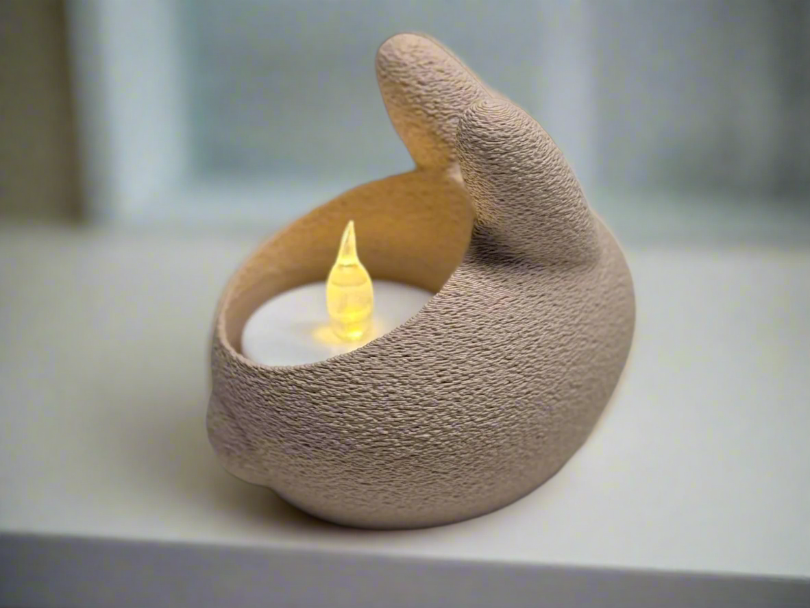 Candle Holder with Fuzzy Finish