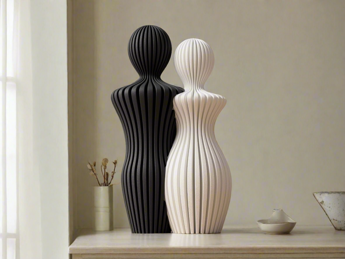 Dual Tone Couple Ribbed Decorative