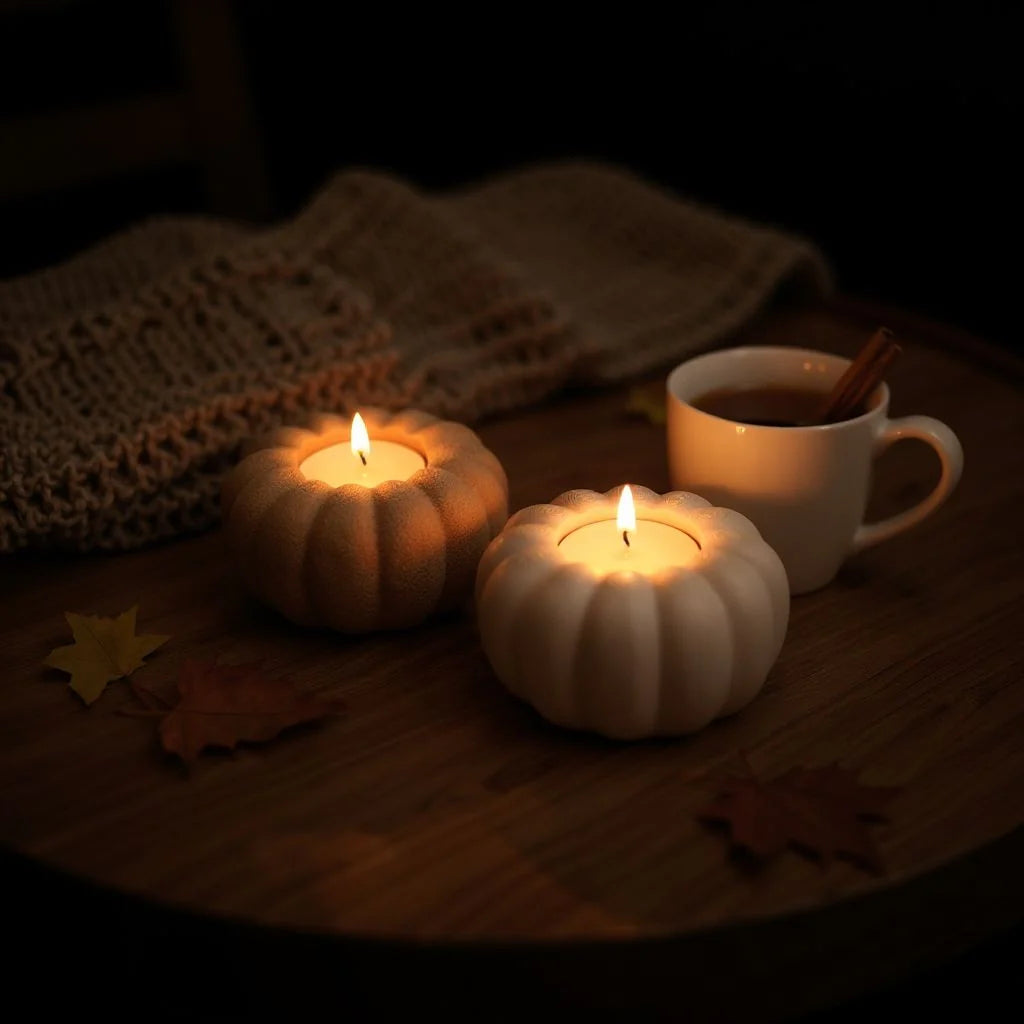 Pumpkin Shaped Candle Holders