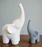 Two Colour Knitted Elephant Decorative Toys