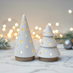 2 Christmas Tree Lantern - LED & Candle