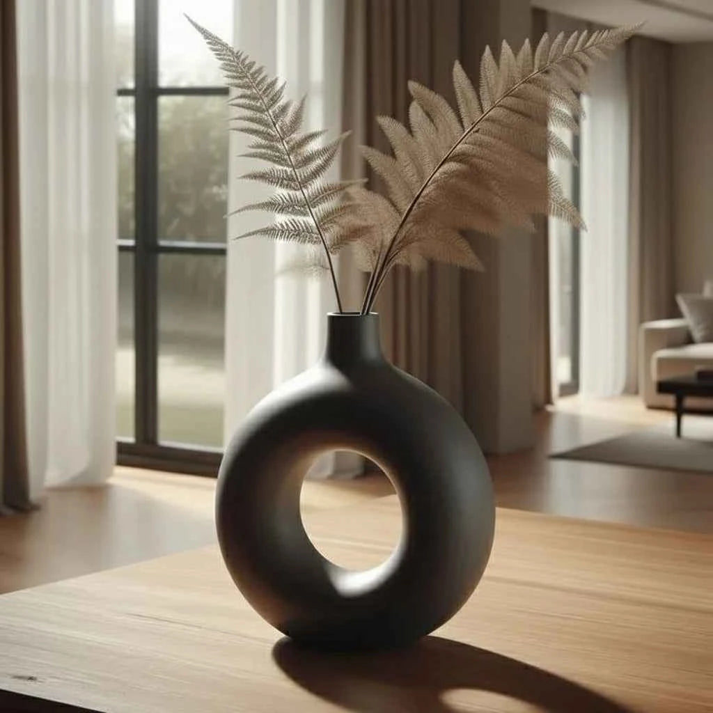 Fuzzy Circular Hollow Donut Vase