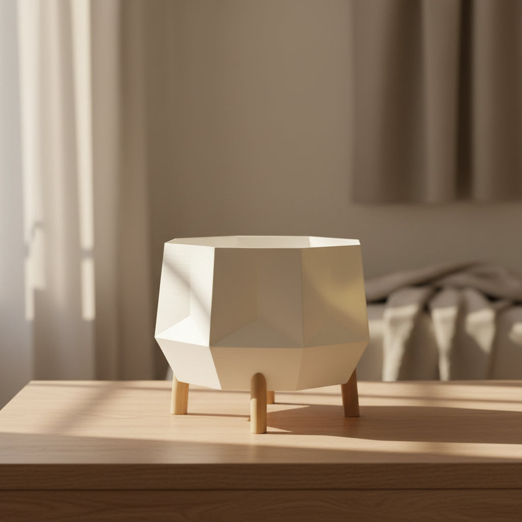 Geometric white planter