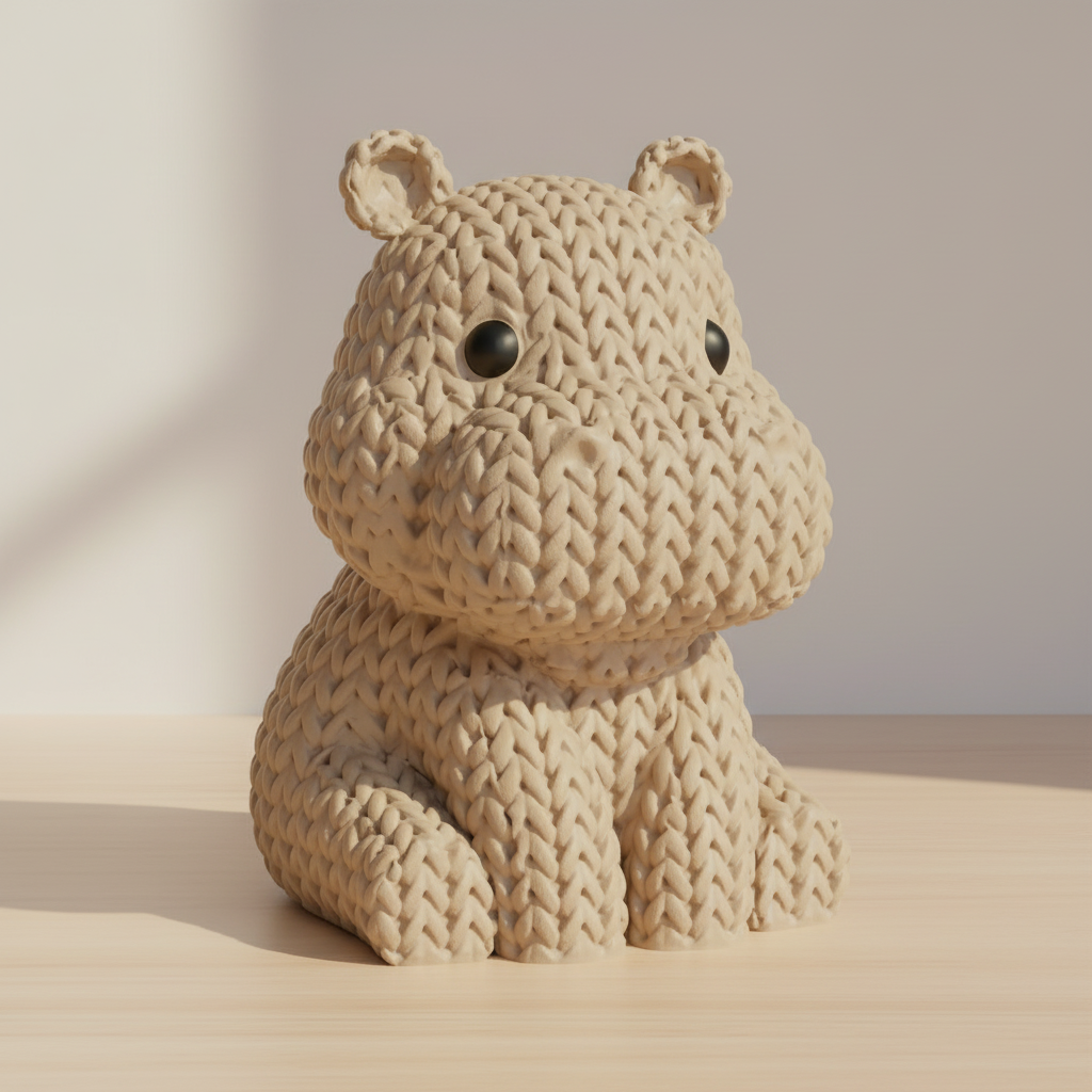 Knitted Hippo