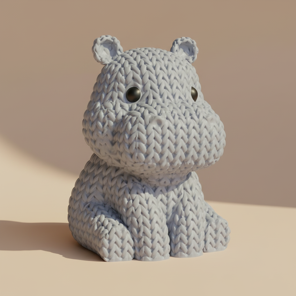 Knitted Hippo