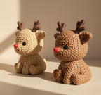 Two knitted reindeer decor