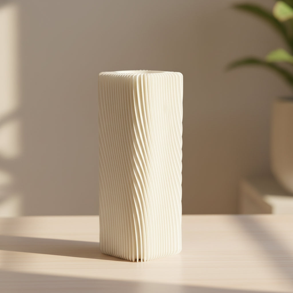 White textured vase