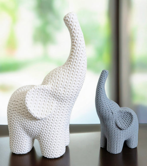 2 Knitted Elephants - RISHYA