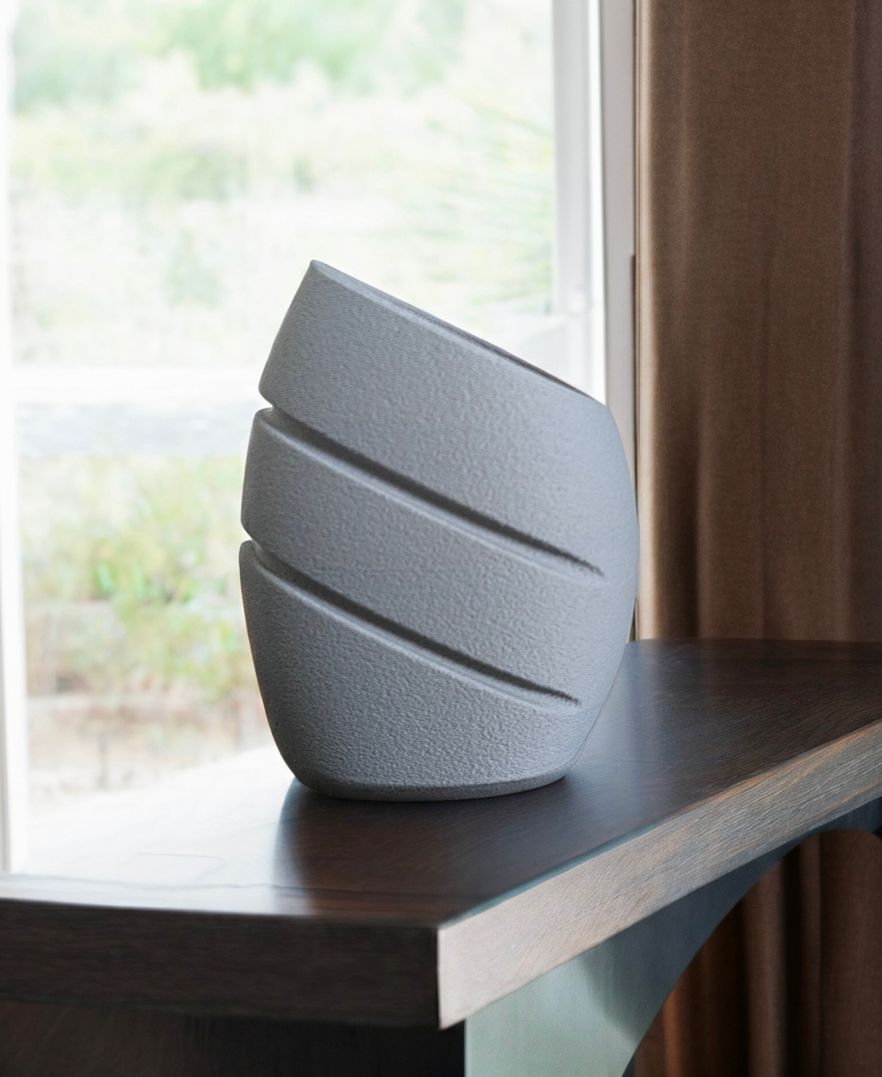 Fuzzy Finish Striped Vase