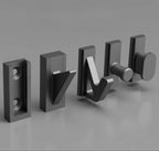 Set of black metal hooks